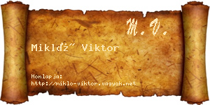 Mikló Viktor névjegykártya