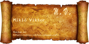 Mikló Viktor névjegykártya